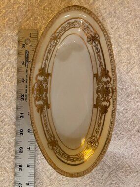 Antique Noritake 37532-77630 Oval Hand Gilded Relish Bowl 1921